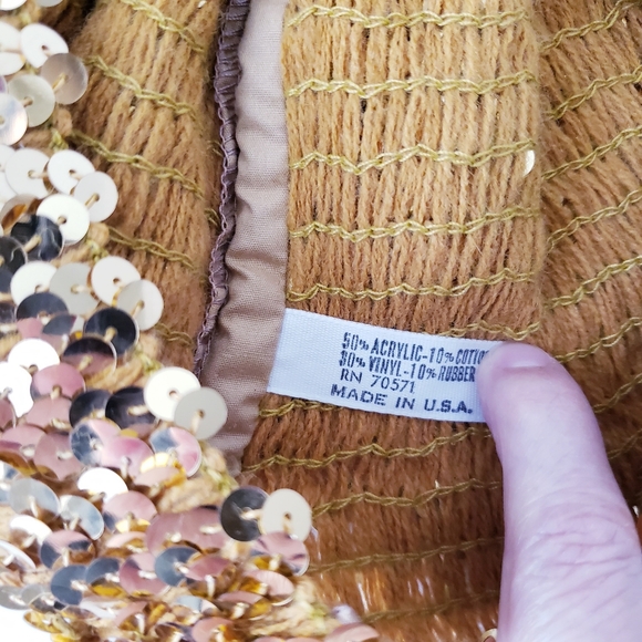 Vintage Gold Sequins Slouchy Hat - Picture 6 of 9